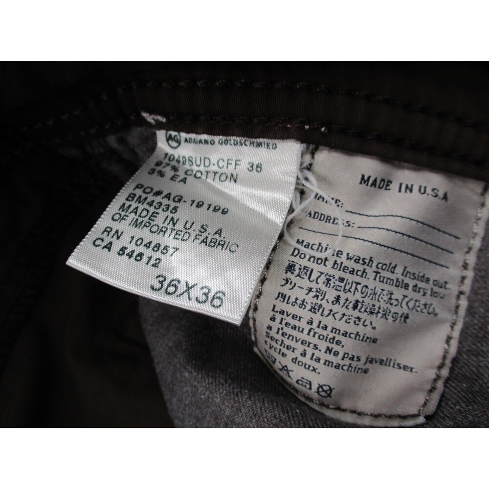 AG Adriano Goldschmied Jeans Mens 38x34 Brown Protege Straight Leg Pants USA * - Picture 7 of 13
